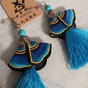 Xinyao blue handmade earrings